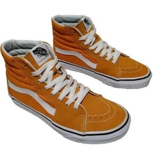 Vans Off The Wall Mens Sz 6 Women's 7.5 Orange High Top Casual Skateboard Shoes